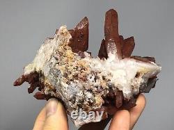 Red Quartz Crystal Cluster Point Morocco 13.9oz N37