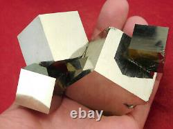 SEVEN! 100% Natural Entwined PYRITE Crystal Cubes! In a BIG Cluster Spain 561gr