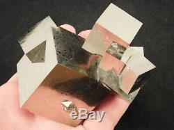 SEVEN! 100% Natural Entwined PYRITE Crystal Cubes! In a BIG Cluster Spain 599gr