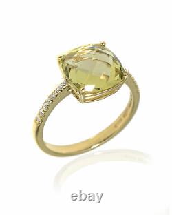 Salvini Trilly 18k Yellow Gold Diamond & Quartz Ring Sz 7.5 20043765 MSRP $1940