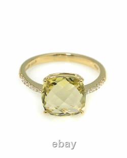 Salvini Trilly 18k Yellow Gold Diamond & Quartz Ring Sz 7.5 20043765 MSRP $1940