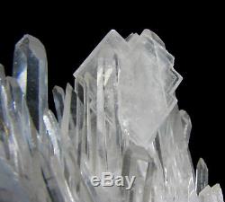 Sharp Barite Crystals On Clear Quartz Cluster Specimen