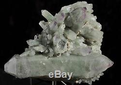 Super Bright Green & Purple Quartz Cluster Mineral from Inner Mongolia, China