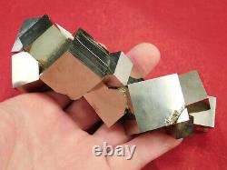 TEN! Nice and Natural Entwined PYRITE Crystal Cubes! In a BIG Cluster! 498gr