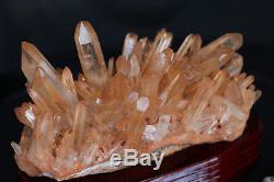 TOP! 10.27 lb Clear Natural QUARTZ Crystal Cluster Mineral Specimen + Stand