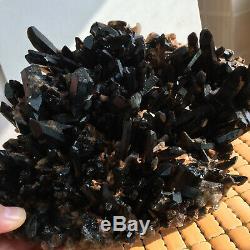 TOP large Rare Natural Black QUARTZ Crystal Cluster Mineral Specimen 290mm 4540g