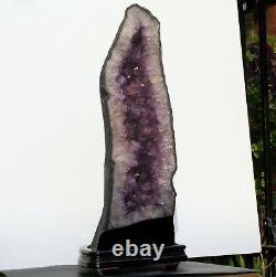 Tall 34lb Inch Brazilian Dark Amethyst Crystal Cathedral Geode Cluster Polished
