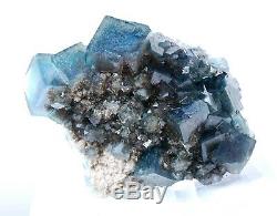 Transparent Blue-Green Cube Fluorite CRYSTAL CLUSTER Mineral Specimen/China1177g