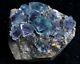 Transparent Blue & Purple Cube Fluorite Crystal Cluster Mineral Specimen 451g