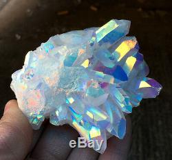 Unique Angel Aura Quartz cluster crystal Platinum & Silver Coated Rainbows