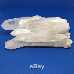 Very Rare X-Large Lemurian Clear Quartz Crystal Laser Cluster & Amethyst WE-0017