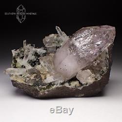 WOW! Amethyst Smoky Enhydro Quartz Crystal Cluster, Brandberg, Goboboseb, Namibia