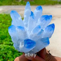 1,25LB Nouvelle Trouvaille bleue de Quartz Fantôme en Cristal, Grappe Minérale Spécimen de Guérison
