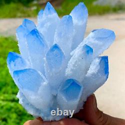 1,25LB Nouvelle Trouvaille bleue de Quartz Fantôme en Cristal, Grappe Minérale Spécimen de Guérison