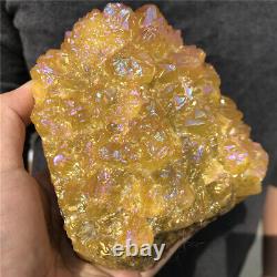 1.25kg Cluster De Citrine Naturelle Quartz Point Cristal Minéral Spécimen Gemme Xc9