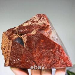 1.2lb Pyramide Naturelle Rouge Fantôme Quartz Cristal Cluster Vug Spécimens Minéraux Bruts
