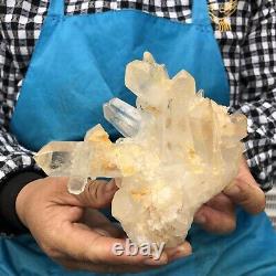 1.32lb Naturel Blanc Clair Quartz Cristal Cluster Dur De Guérison Spécimen