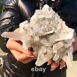 1.49LB Échantillon de grappe de cristaux de quartz blanc clair, naturel et magnifique