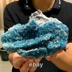 1.7 Lb Sample Minéral En Cristal Fluorite Bleu Cubique Naturel