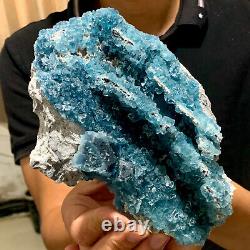 1.7 Lb Sample Minéral En Cristal Fluorite Bleu Cubique Naturel