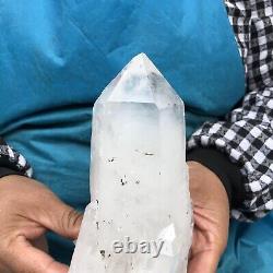 1.84lb Naturel Blanc Transparent Quartz Cristal Cluster De Guérison Des Spécimens