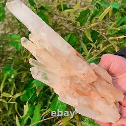 1.85LB Transparent, naturel, magnifique spécimen de cristal de quartz blanc en grappe
