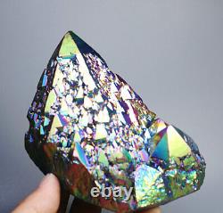 1.88lb Couleur Aura Quartz Crystal Titanium Bismuth Silicon Cluster Rainbow