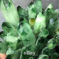 1.9lb Mousseux Vert Cristal De Quartz Cluster Rugueux Minéral Guérison Des Échantillons