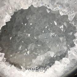 10.38lb Agate Naturelle Géode Quartz Cluster Cristal Spécimens Guérison Uk2843