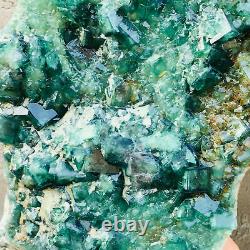 10.4 Lb Natural Green Fluorite Quartz Crystal Cluster Mineral Specimen