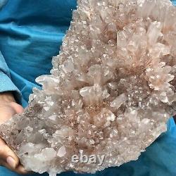 10,91 LB Specimen de Cluster de Cristal de Quartz Blanc Transparent Naturel pour la Guérison.