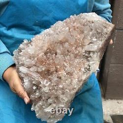 10,91 lb spécimen de minéral de quartz naturel, grappe de cristaux blancs, pointe de reiki.