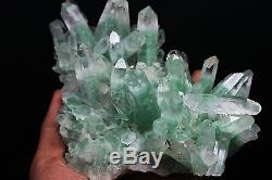 1065g Aaa Clear Natural Green Ghost Pyramide Quartz Crystal Cluster Specimen