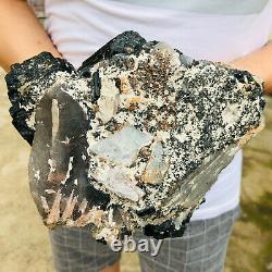 10lb Large Black Tourmaline Quartz Crystal Cluster Raw Mineral Specimens Healing (en Français)