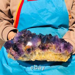 11.13LB Échantillon de minerai de grappe de cristal violet naturel de quartz pour la guérison spirituelle Reiki