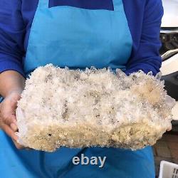 11.39LB Cluster de cristaux de quartz blanc naturel brut spécimen de guérison