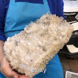 11.39LB Cluster de cristaux de quartz blanc naturel brut spécimen de guérison