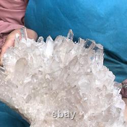 11,61LBCluster de cristaux de quartz blancs clairs naturels et magnifiques spécimen GH528