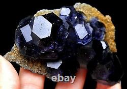 116g Naturel Bleu Violet Fluorite Quartz Cristal Cluster Mineral Specimen