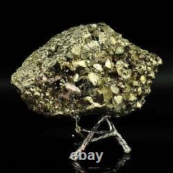 1195g Natural Pyrite Crystal Quartz Cluster Mineral Specimen Cadeau De Décoration