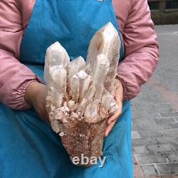 11LB spécimen de grappe de cristal de quartz blanc transparent naturel 2243 guérison