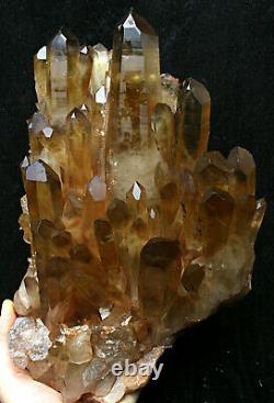 11lb Naturel Clair Smoky Citrine Quartz Point Cristal Cluster Healing Mineral