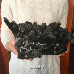 12.2lb Quartz Naturel Black Crystal Cluster Mineral Specimen
