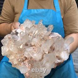12,54LB Beau spécimen de cluster de cristaux de quartz blanc naturel clair pour la guérison