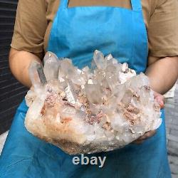 12,54LB Groupe de cristaux de quartz blanc clair naturel spécimen minéral de guérison
