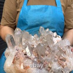 12,54LB Groupe de cristaux de quartz blanc clair naturel spécimen minéral de guérison