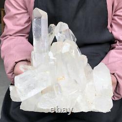 12.65lb Naturel Blanc Clair Quartz Cristal Cluster Rough Healing Specimen