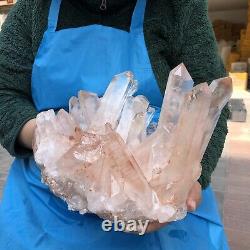 12,78LB Cluster de Cristal de Quartz Blanc Naturel Clair et Magnifique Spécimen GH869