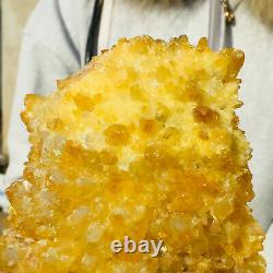 1215g Large Sparkling Gold Yellow Quartz Cristal Cluster Rough Mineral Specimen
