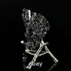 122g Natural Stibnite Cluster Crystal Quartz Mineral Specimen Decoration Énergie